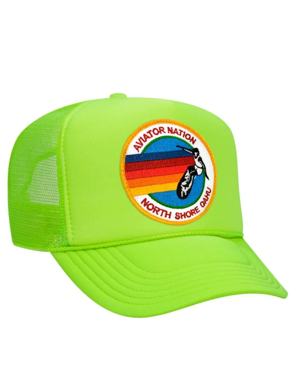 Aviator Nation Neon Lime Trucker Hat Surf Patch
